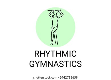 Rhythmic gymnastic sport vector line icon. practice gymnastic. sport pictogram, vector illustration