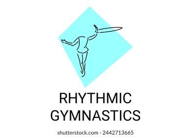 Rhythmic gymnastic sport vector line icon. practice gymnastic. sport pictogram, vector illustration