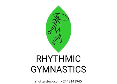 Rhythmische Gymnastik Sport Vektor Linie Ikone. Üben Gymnastik. Sport Piktogramm, Vektor-Illustration.