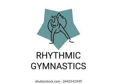 Ícono de línea vectorial de deporte rítmico. práctica de gimnasia. pictograma deportivo, ilustración vectorial.