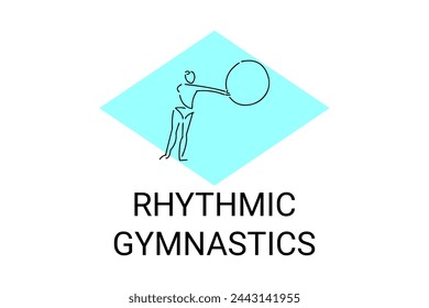Rhythmic gymnastic sport vector line icon. practice gymnastic. sport pictogram, vector illustration.