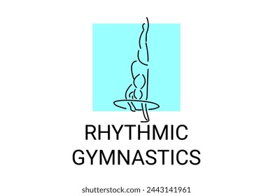 Rhythmic gymnastic sport vector line icon. practice gymnastic. sport pictogram, vector illustration.