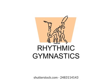 Rhythmic gymnastic sport vector line icon. practice gymnastic. sport pictogram, vector illustration.