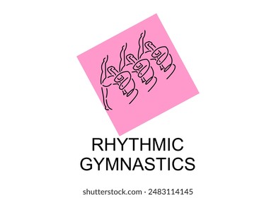 Rhythmische Gymnastik Sport Vektorgrafik Linie Ikone. Üben Gymnastik. Sport Piktogramm, Vektorillustration.