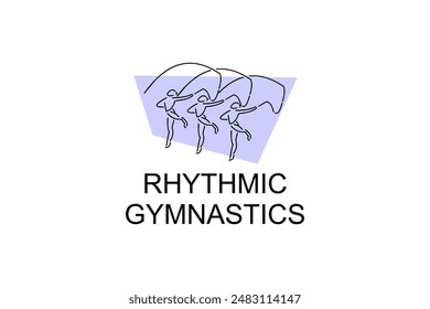 Rhythmische Gymnastik Sport Vektorgrafik Linie Ikone. Üben Gymnastik. Sport Piktogramm, Vektorillustration.