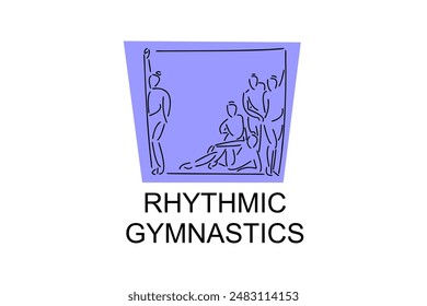 Rhythmic gymnastic sport vector line icon. practice gymnastic. sport pictogram, vector illustration.