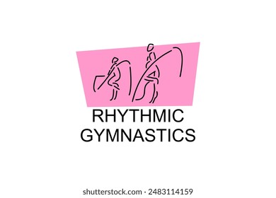 Rhythmic gymnastic sport vector line icon. practice gymnastic. sport pictogram, vector illustration.
