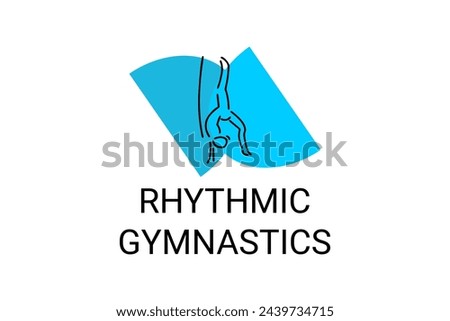 Rhythmic gymnastic sport vector line icon. practice gymnastic. sport pictogram, vector illustration.