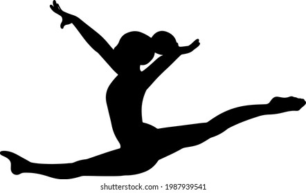 Rhythmic Gymnastics Acrobatics Circus Split Jump Stock Vector (Royalty ...