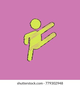 Rhythmic gymnastics. Design vector illustration in Hatching style