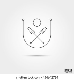 Rhythmic Gymnastics equipment Line Icon Vector