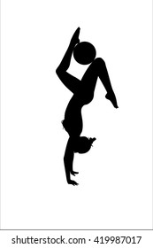 Rhythmic gymnastics exercises with ball