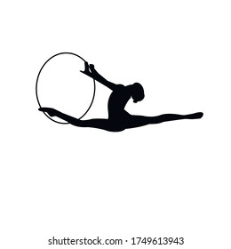 Rhythmic gymnastics - girl performing exercises with a hoop