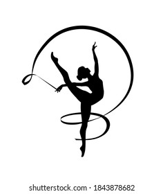 Gymnastics Girl Silhouette Vector Art & Graphics
