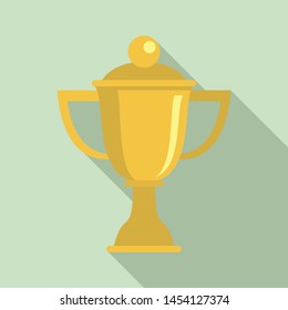 Rhythmic gymnastics gold cup icon. Flat illustration of rhythmic gymnastics gold cup vector icon for web design