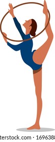 Rhythmic gymnastics, illustration, vector on white background