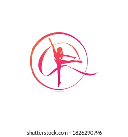 plantilla de diseño de logotipo de gimnasia rítmica
