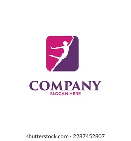 Rhythmic gymnastics logo design vector