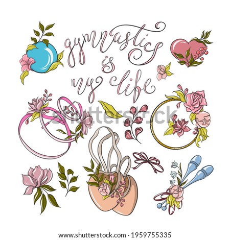 rhythmic gymnastics logo, gymnastics sticker. vector illustration isolated on white background.
