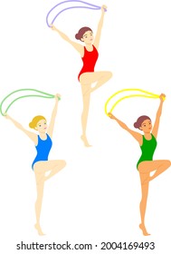 Rhythmic gymnastics, rope acting illustration