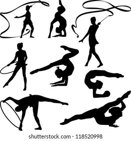 rhythmic gymnastics - silhouette