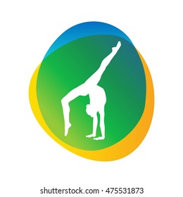 Rhythmic gymnastics silhouette sport vector gradient icon