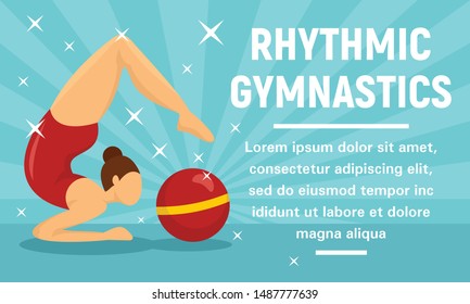 Rhythmic gymnastics sport concept banner. Flat illustration of rhythmic gymnastics sport vector concept banner for web design