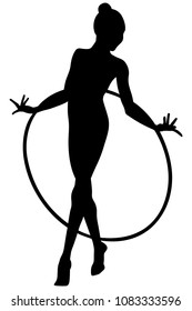 rhythmic gymnasts with hoops girl gymnast