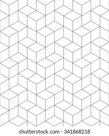 Rhythmic monochrome textured endless pattern with cubes, continuous black and white geometric background.