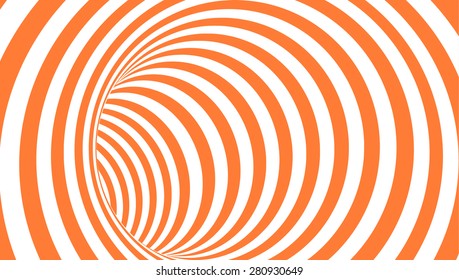 Rhythmic striped tunnel 3D Vector Design Orange