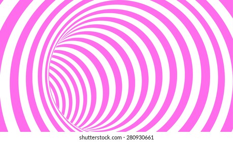 Rhythmic striped tunnel 3D Vector Design Pink
