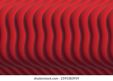 Rhythmic waves in red that create a sense of fluid movement and energy.