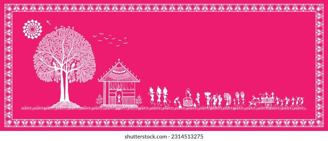 Rhythms of Rural India: Exploring Warli Art and Rural Culture. Warli Painting. Wallpaper illustration, warli art.   