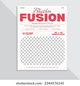 Rhytm Fusion The Biggest Music message flyer design