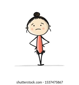 Rhytmic gymnastic. Cute girl, sketch for your design. Vector illustration