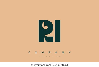 RI Abstract Geometric Logo Design. Modern and elegant logo design with simplistic typography elements, showcasing branding excellence.