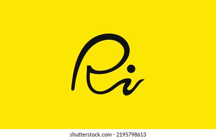 Ri alphabet minimal vector icon design template