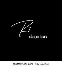 Ri handwritten logo for identity