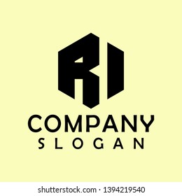 ri hexagon logo abstract colour