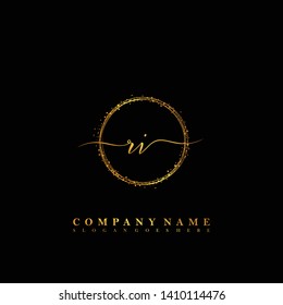 RI Initial luxury handwriting logo vector