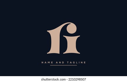 RI or IR Abstract initial monogram letter alphabet logo