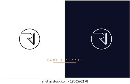 RI ,IR Abstract letters Logo monogram