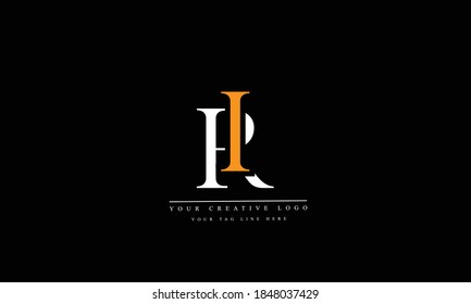RI IR abstrakte Vektorlogo-Monogramm-Vorlage