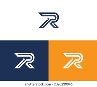 RI or IR alphabet letters Icon Abstract logo