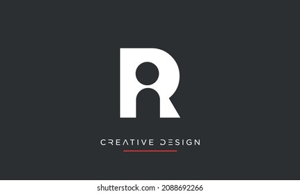 RI or IR alphabet letters Icon Abstract logo