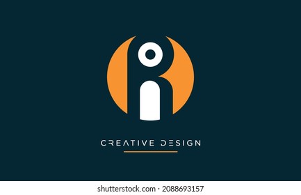 RI or IR alphabet letters Icon Abstract logo