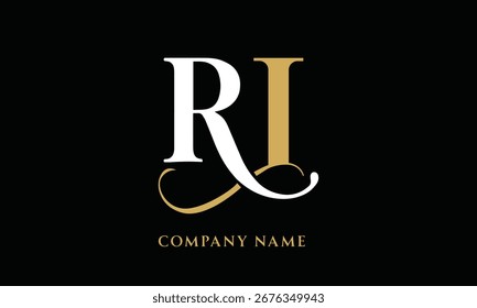 Logotipo de letras de alfabetos RI, IR Monograma (5000x3000 píxeles, 300dpi)