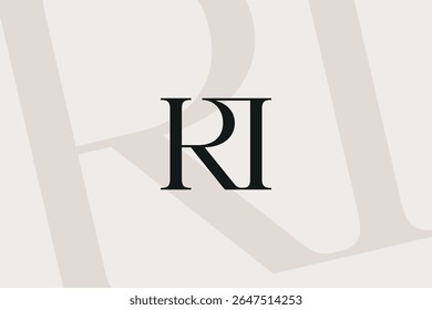 RI or IR letter logo icon design. Classic style luxury initials monogram.