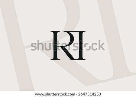 RI or IR letter logo icon design. Classic style luxury initials monogram.