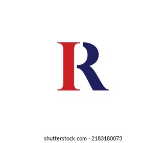 RI IR logo design vector template